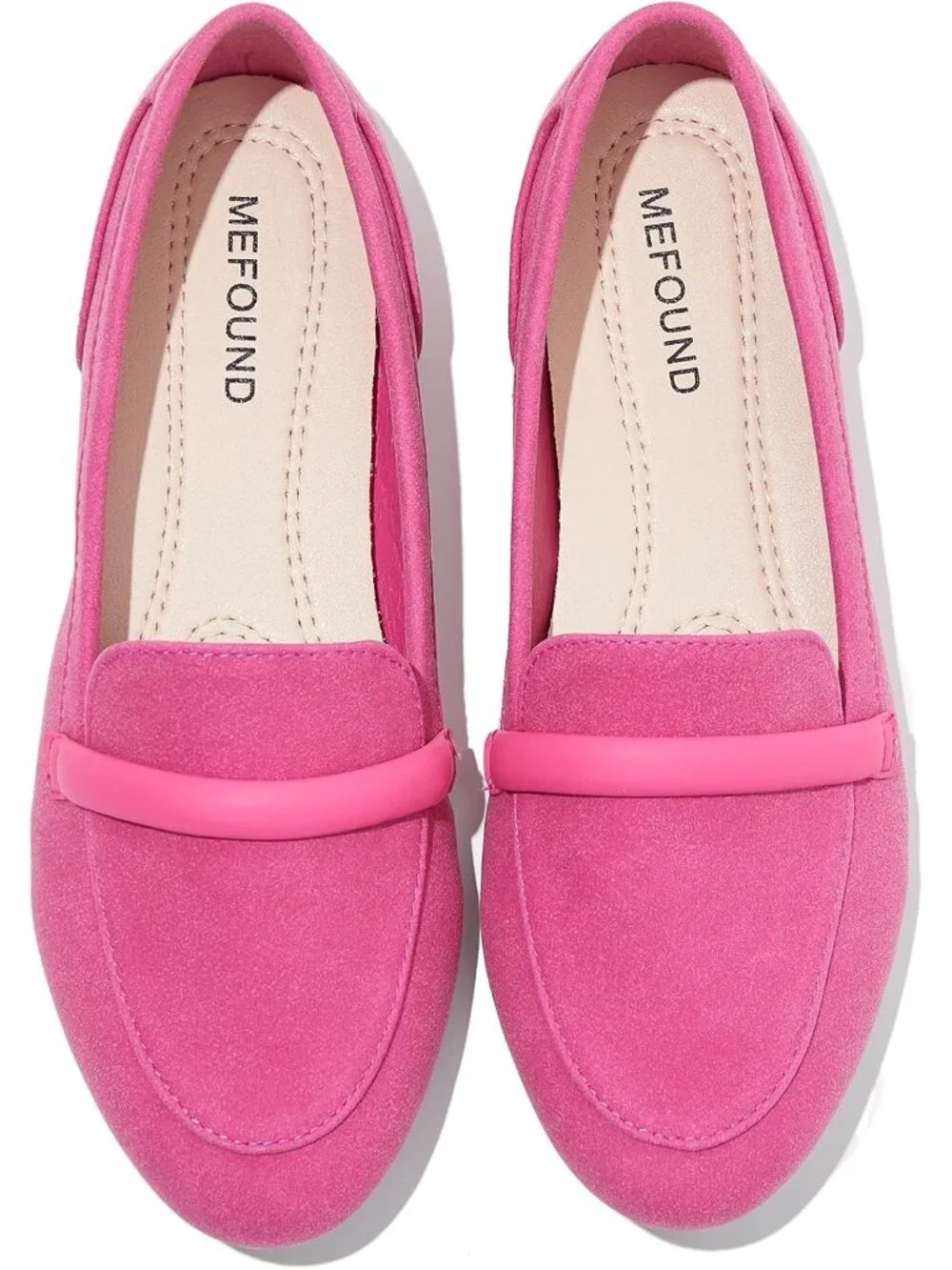 Women Light Pink Faux Leather Slip on Shoes Runs Small Ballet Flats Comfortable